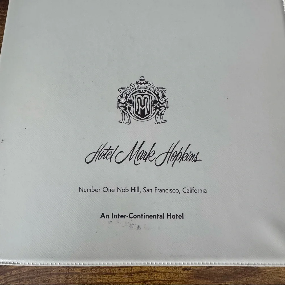 Hotel Mark Hopkins Vintage Stationery Folio‎ With Letterhead And Envelopes